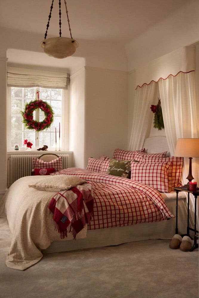 Lexington Checked Cotton Flannel melange Bettwäsche-Set aus Flanell