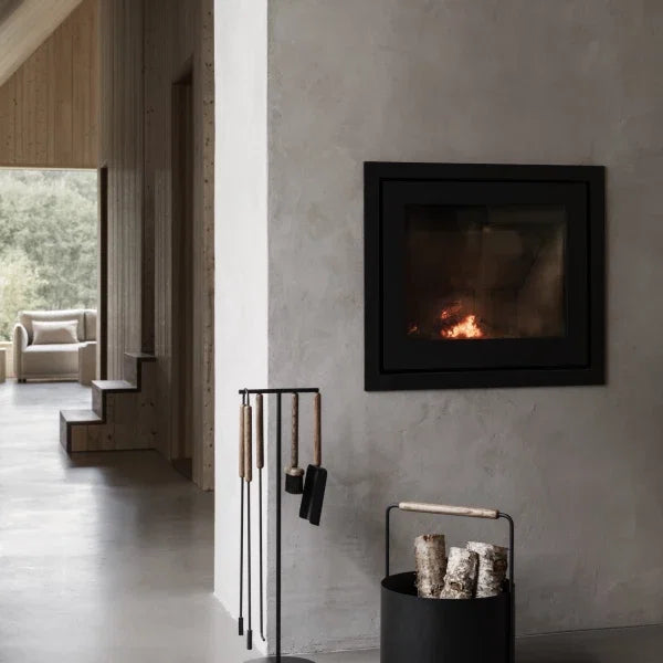 blomus ASHI Kamingarnitur 3-teilig – Stahl & Eiche
