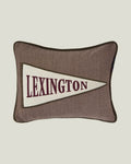 LEXINGTON Flaggenlogo Kissen aus Bio-Baumwolltweed, 40 x 30 cm, beige/hellbeige/fig