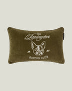 LEXINGTON Boston Club Kissen aus Bio-Baumwollsamt 50 x 30, oliv/hellbeige