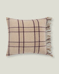 LEXINGTON Karierte Kissenhülle aus recycelter Wolle, beige/fig
