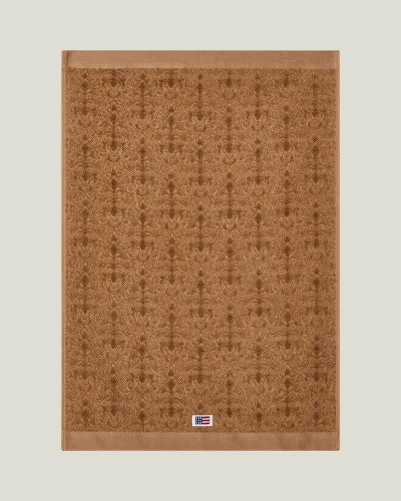 LEXINGTON Velours-Jacquard-Handtuch mit Ornamenten, fudge