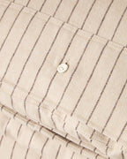 LEXINGTON Bettwäsche-set aus Baumwollflanell mit nadelstreifen, beige/braun