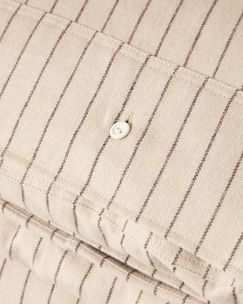 LEXINGTON Bettwäsche-set aus Baumwollflanell mit nadelstreifen, beige/braun