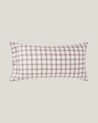 LEXINGTON Karierter Pinpoint-Kissenbezug aus lyocell/Baumwolle, white/fudge