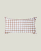 LEXINGTON Karierter Pinpoint-Kissenbezug aus lyocell/Baumwolle, white/fudge