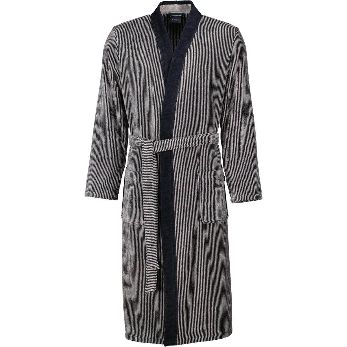 Cawö 5840 Herren Velours-Kimono mit Schalkragen – Baumwolle