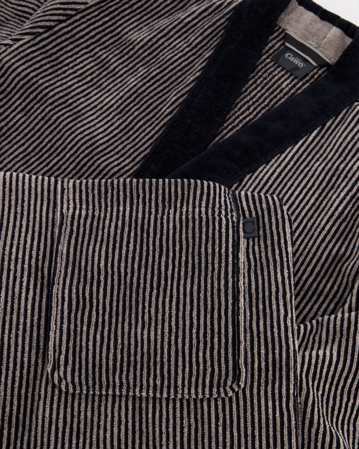 Cawö 5840 Herren Velours-Kimono mit Schalkragen – Baumwolle