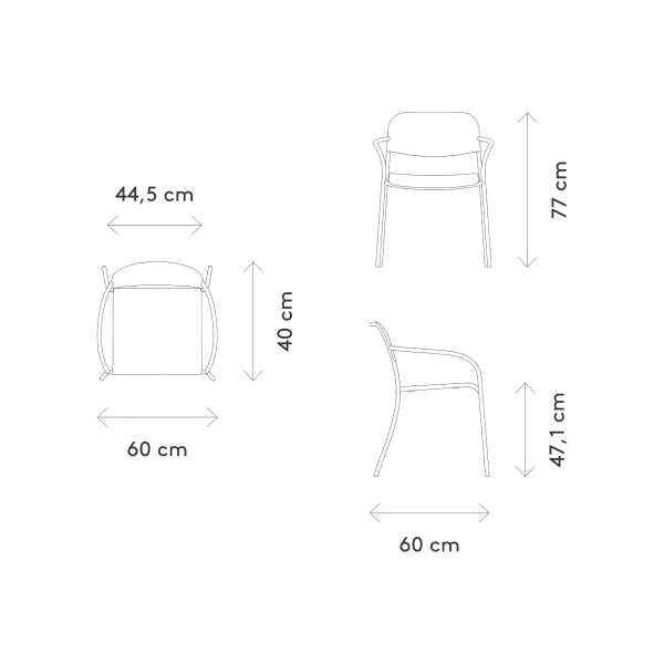 blomus YUA Armlehnstuhl – Stahl, wetterfest, Outdoor