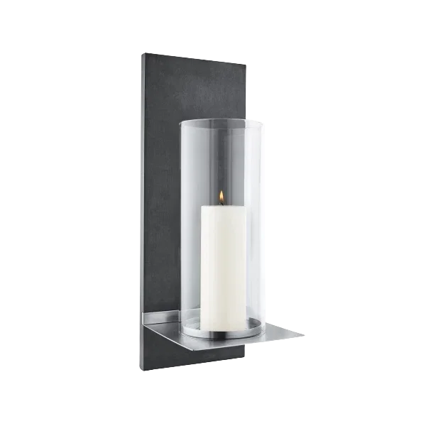 blomus FINCA Wandleuchter mit Kerze – Edelstahl & Glas
