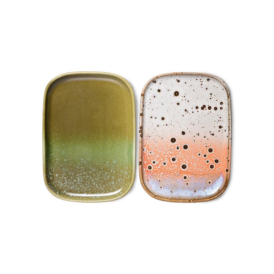 HKliving 70's Ceramics kleine Tabletts – 2er-Set Keramik
