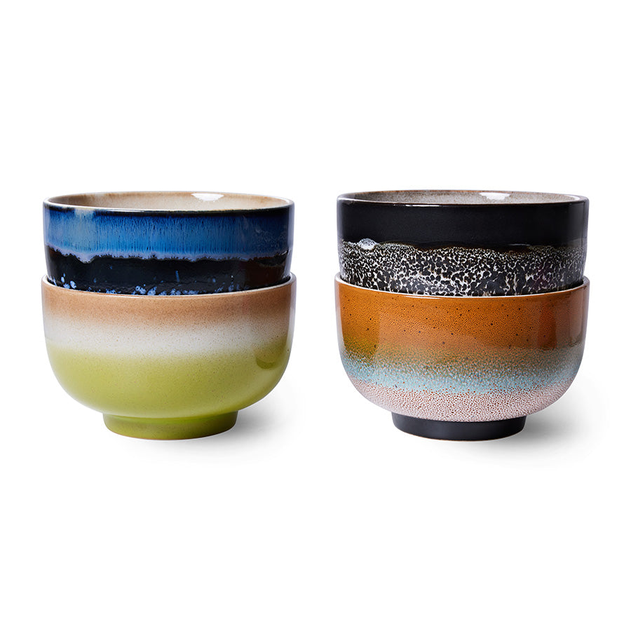 HKliving 70s Ceramics Nudelschüssel - 4er-Set