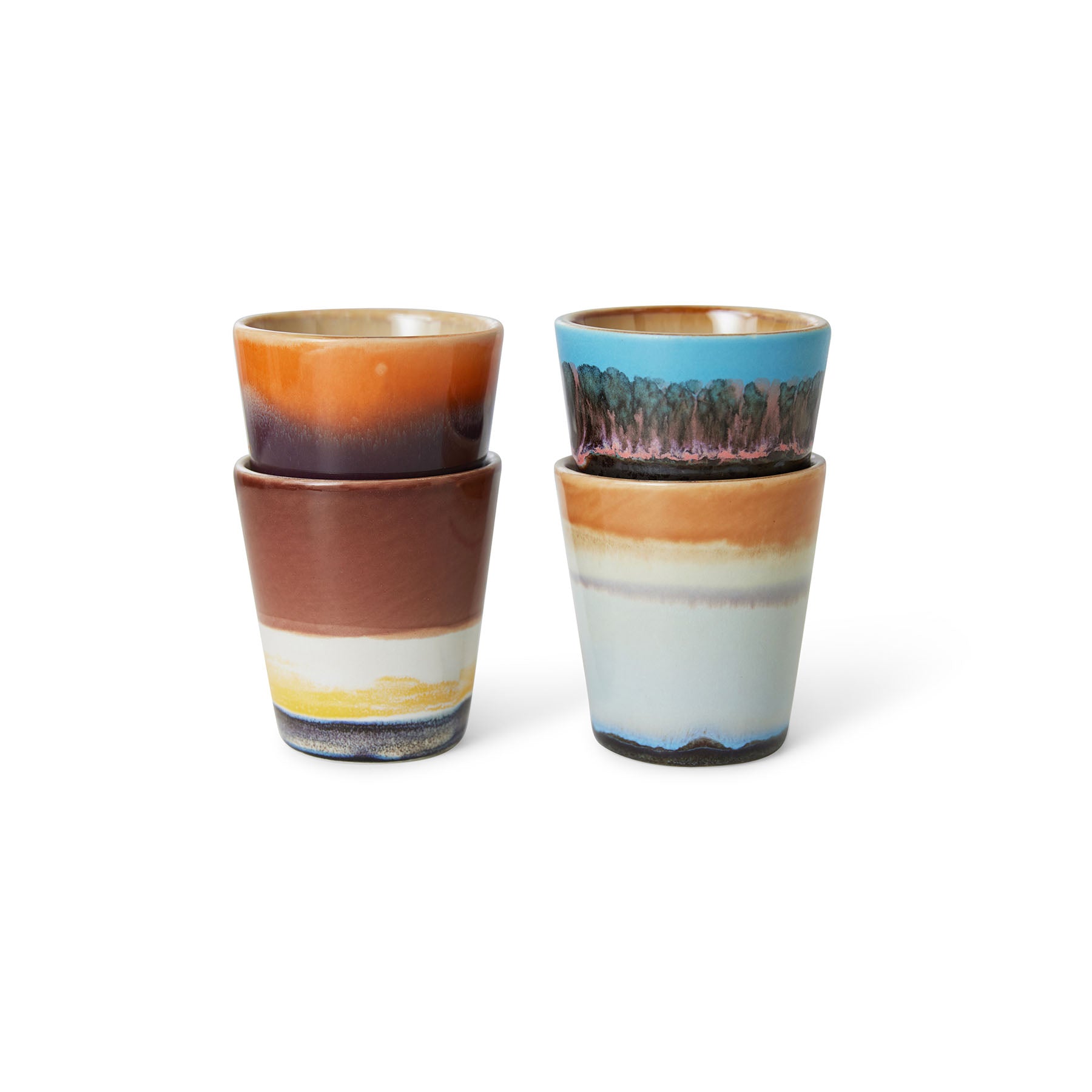 HKliving 70's Ceramic Ristretto-Becher – 4er-Set Keramik