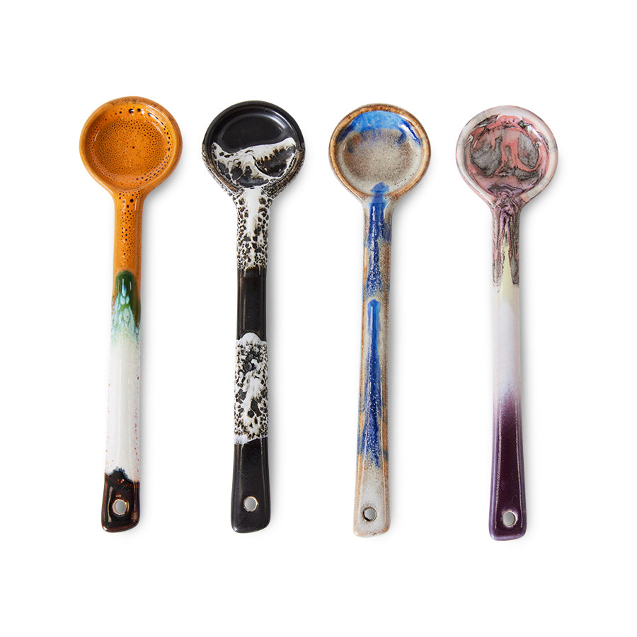 HKliving 70s Ceramics Loffel M - 4er-Set