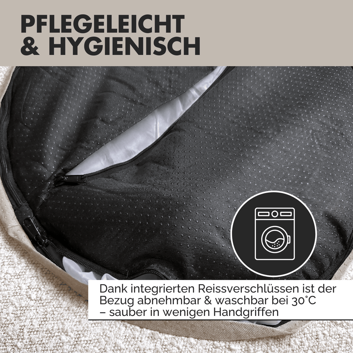 Hundebett LENI Bouclé Beige