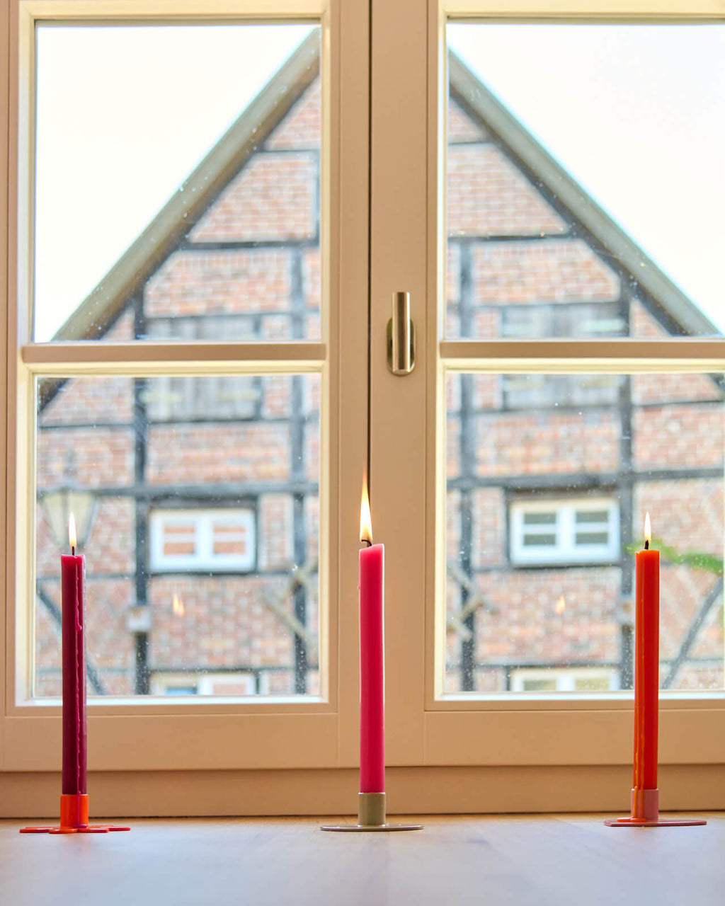 Kerzenständer | Kerzenhalter für Stabkerzen ORBI Grau + Kerze