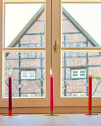Kerzenständer | Kerzenhalter für Stabkerzen HERZ Rosa + Kerze