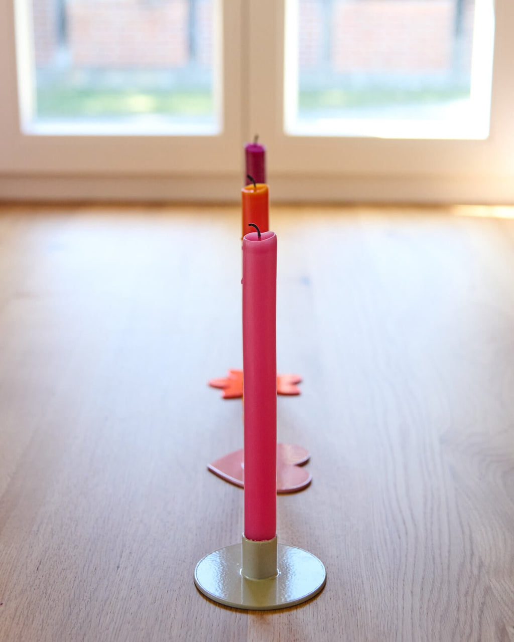 Kerzenständer | Kerzenhalter für Stabkerzen BLUME Orange + Kerze