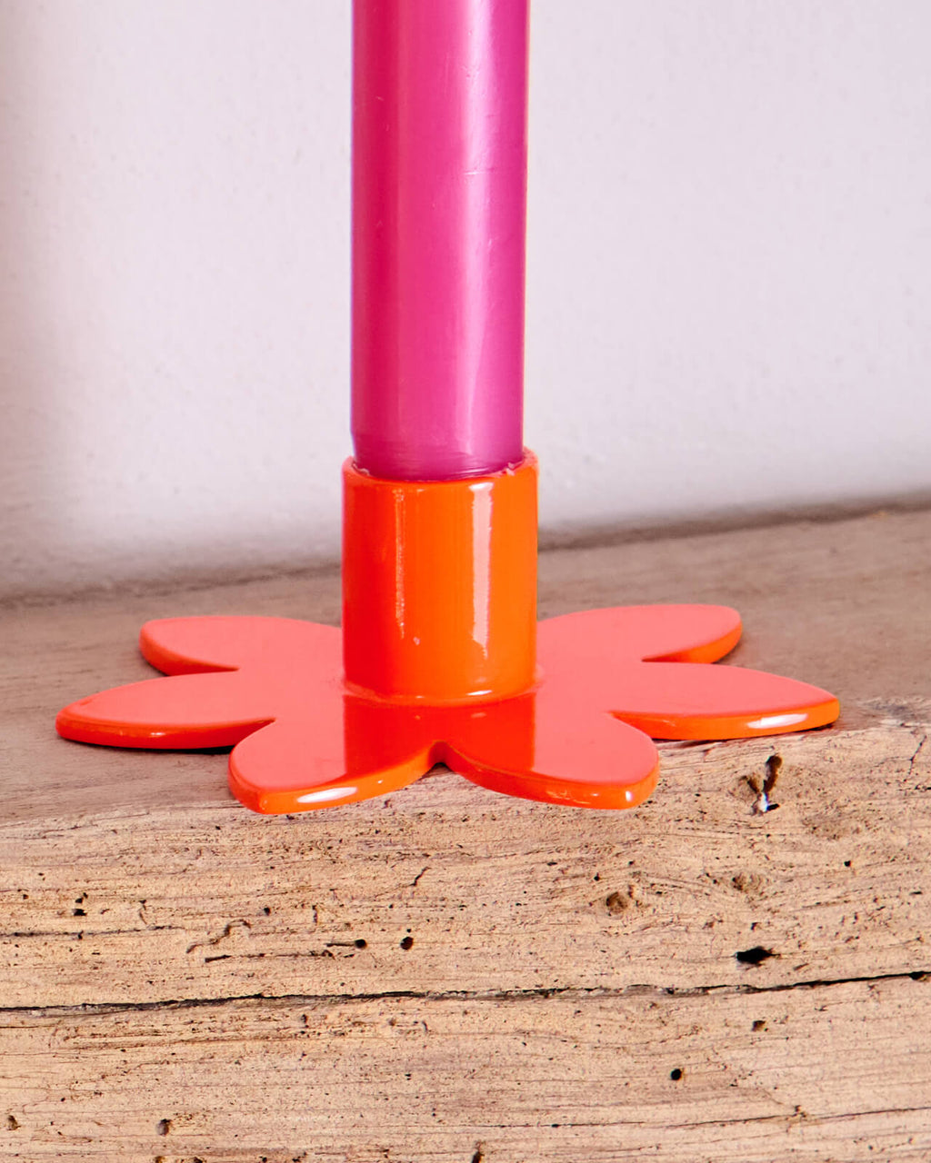 Kerzenständer | Kerzenhalter für Stabkerzen BLUME Orange + Kerze